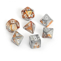 Set de 7 dés, idéal pour les jeux de rôle.