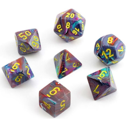 Set de 7 dés, idéal pour les jeux de rôle.