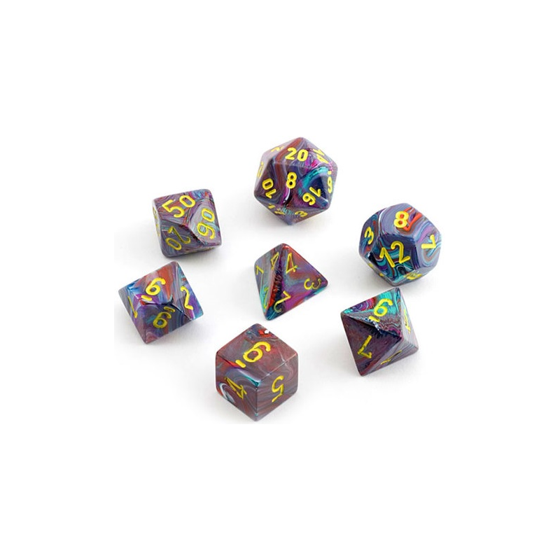 Set de 7 dés, idéal pour les jeux de rôle.