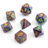Set de 7 dés, idéal pour les jeux de rôle.