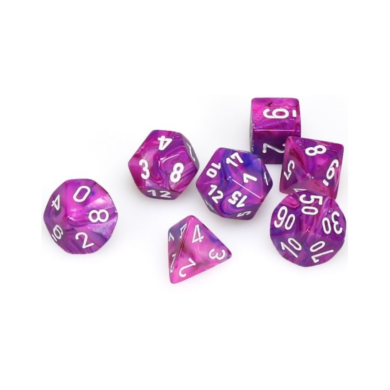 Set de 7 dés, idéal pour les jeux de rôle.