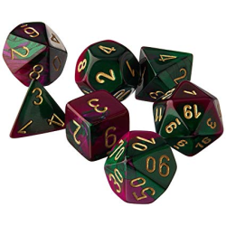 Set de 7 dés, idéal pour les jeux de rôle.