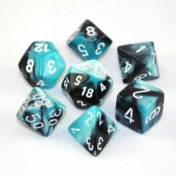Set de 7 dés, idéal pour les jeux de rôle.