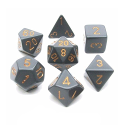 Set de 7 dés, idéal pour les jeux de rôle.