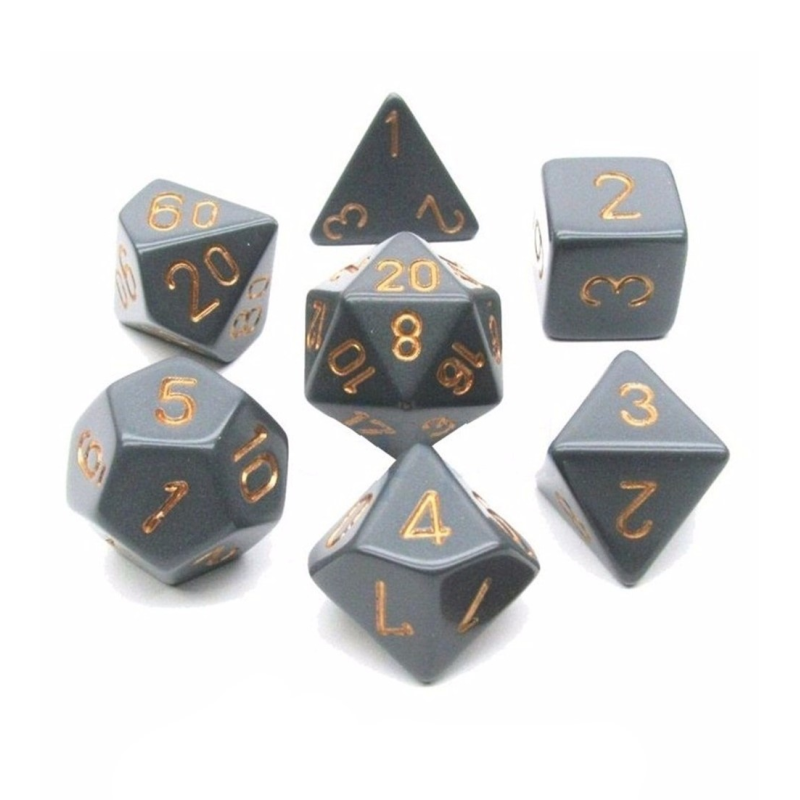 Set de 7 dés, idéal pour les jeux de rôle.