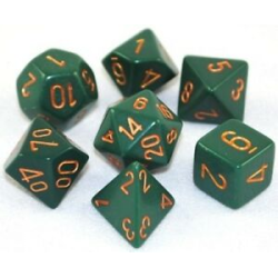 Set de 7 dés, idéal pour les jeux de rôle.