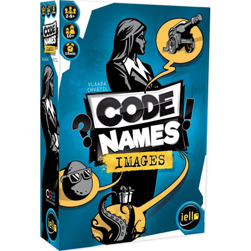 Codenames Images est un jeu de déduction en équipe pour 2 à 8 joueurs