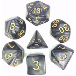Set de 7 dés, idéal pour les jeux de rôle.