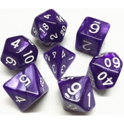 Set de 7 dés, idéal pour les jeux de rôle.