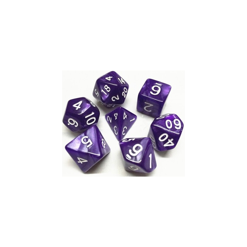 Set de 7 dés, idéal pour les jeux de rôle.