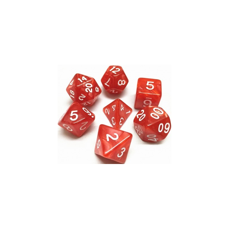 Set de 7 dés, idéal pour les jeux de rôle.