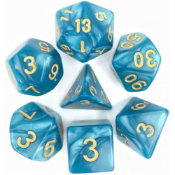 Set de 7 dés, idéal pour les jeux de rôle.