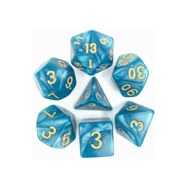 Set de 7 dés, idéal pour les jeux de rôle.