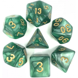 Set de 7 dés, idéal pour les jeux de rôle.