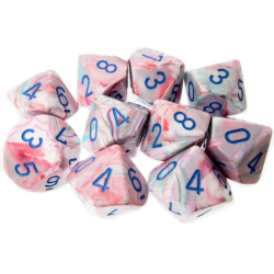 Set de 10 dés à 10 faces - Festive Pop Art/Bleu