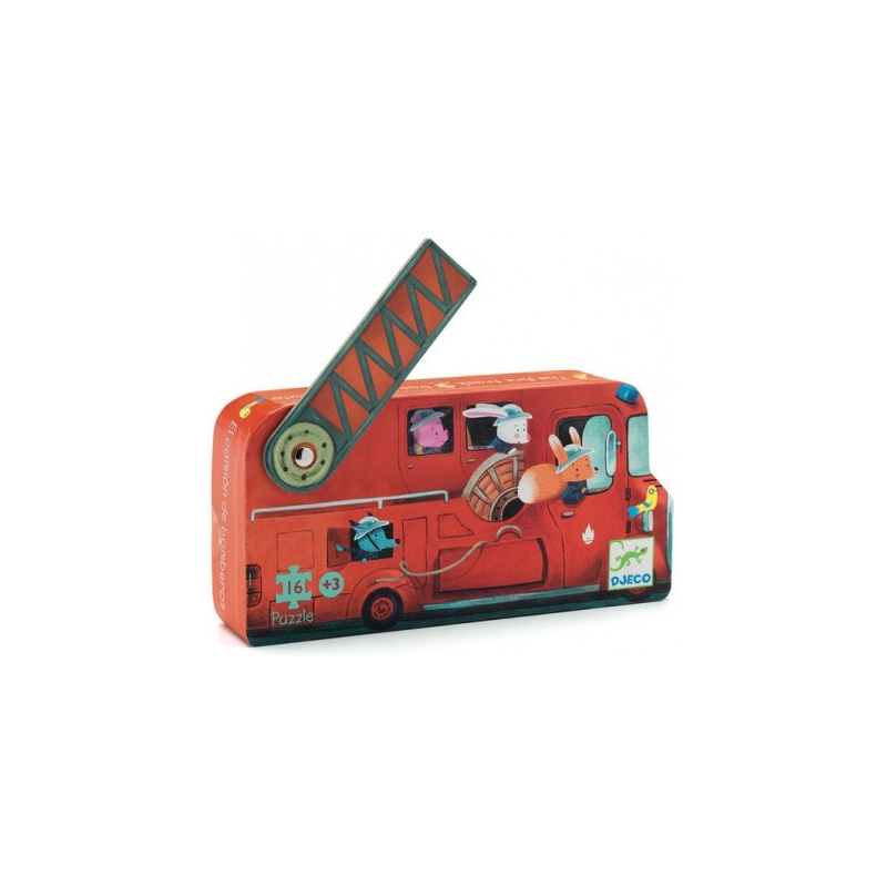 Acheter puzzle enfant Djeco silhouette camion de pompier