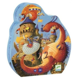 Acheter puzzle enfant Djeco silhouette Vaillant et les Dragons