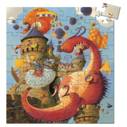 Acheter puzzle enfant Djeco silhouette Vaillant et les Dragons