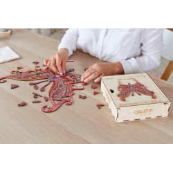 Acheter un puzzle créatif en bois Le Papillon Illusionniste