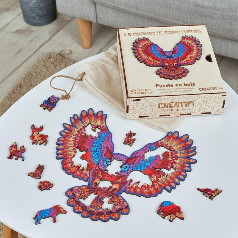 Acheter un puzzle créatif en bois La Chouette Somptueuse