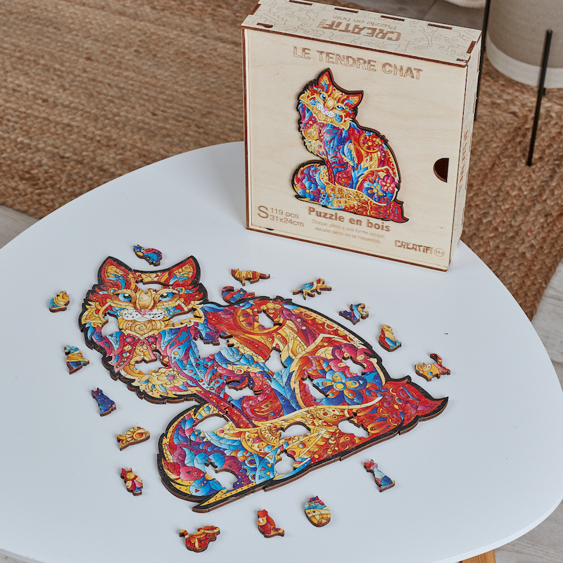 Acheter un puzzle créatif en bois Tendre Chat