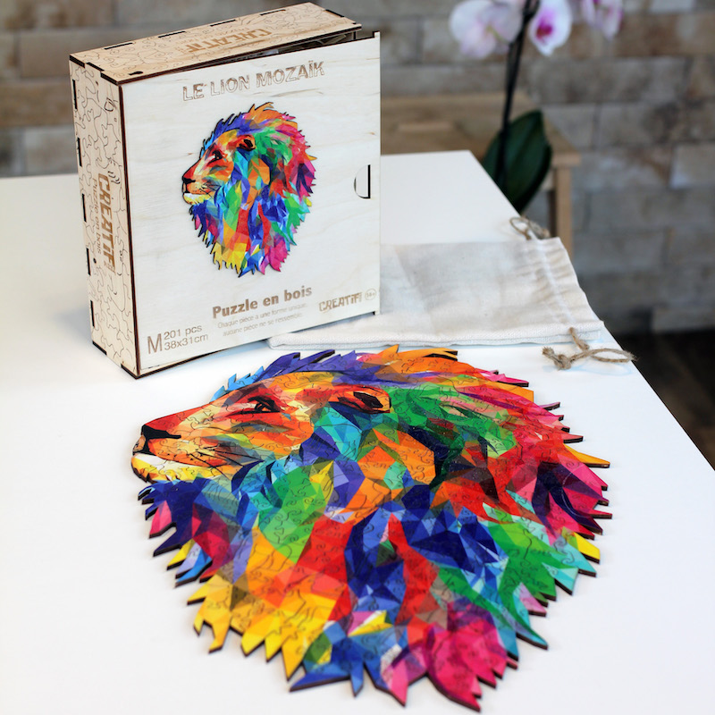 Acheter un puzzle créatif en bois Lion Mozaïk