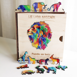 Acheter un puzzle créatif en bois Lion Mozaïk