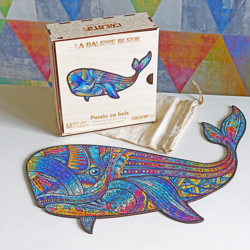 Acheter un puzzle créatif en bois La Baleine Bleue