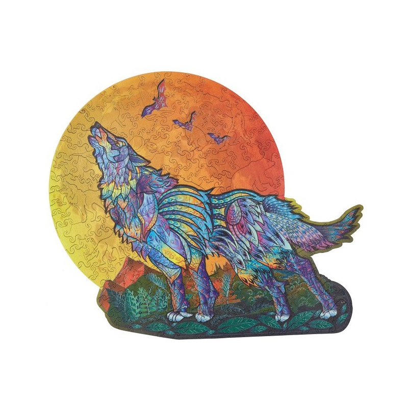 Acheter un puzzle créatif en bois Le Loup Hurleur