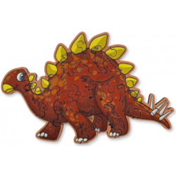 Acheter un puzzle enfant en bois Le Stégosaure Rouge