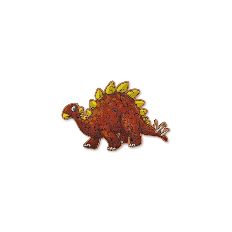 Acheter un puzzle enfant en bois Le Stégosaure Rouge