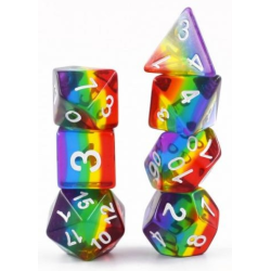 Set de 7 dés, idéal pour les jeux de rôle.