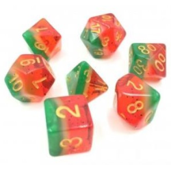 Set de 7 dés, idéal pour les jeux de rôle.