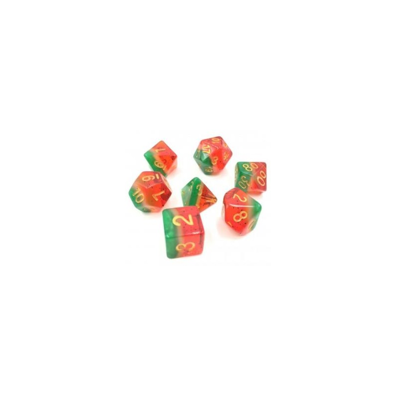 Set de 7 dés, idéal pour les jeux de rôle.