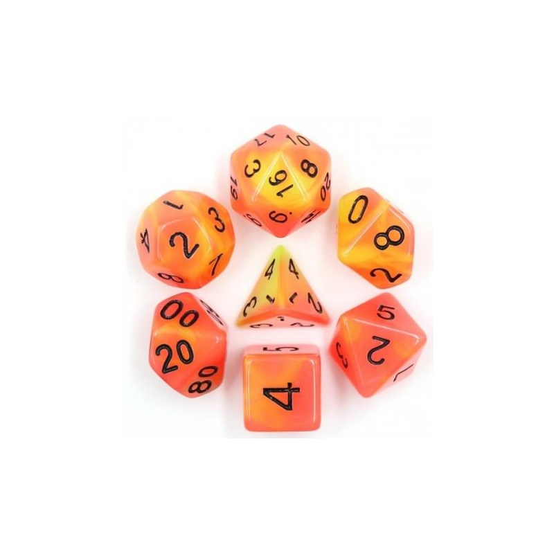 Set de 7 dés, idéal pour les jeux de rôle.