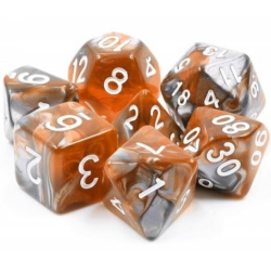 Set de 7 dés, idéal pour les jeux de rôle.