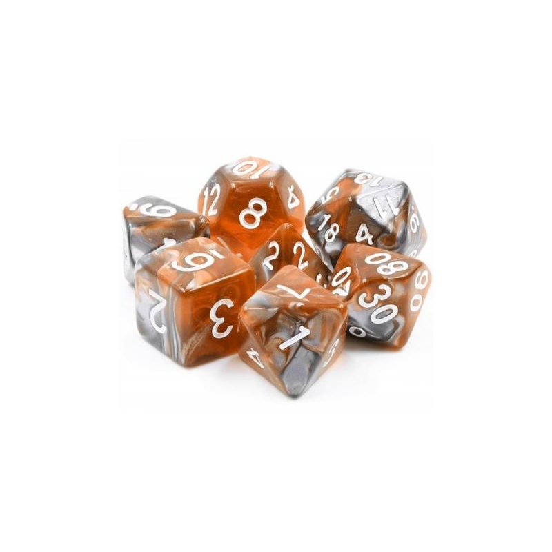 Set de 7 dés, idéal pour les jeux de rôle.