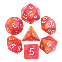 Set de 7 dés, idéal pour les jeux de rôle.