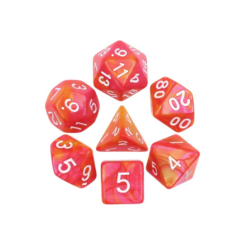 Set de 7 dés, idéal pour les jeux de rôle.
