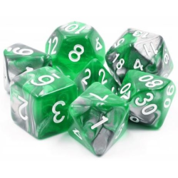 Set de 7 dés, idéal pour les jeux de rôle.