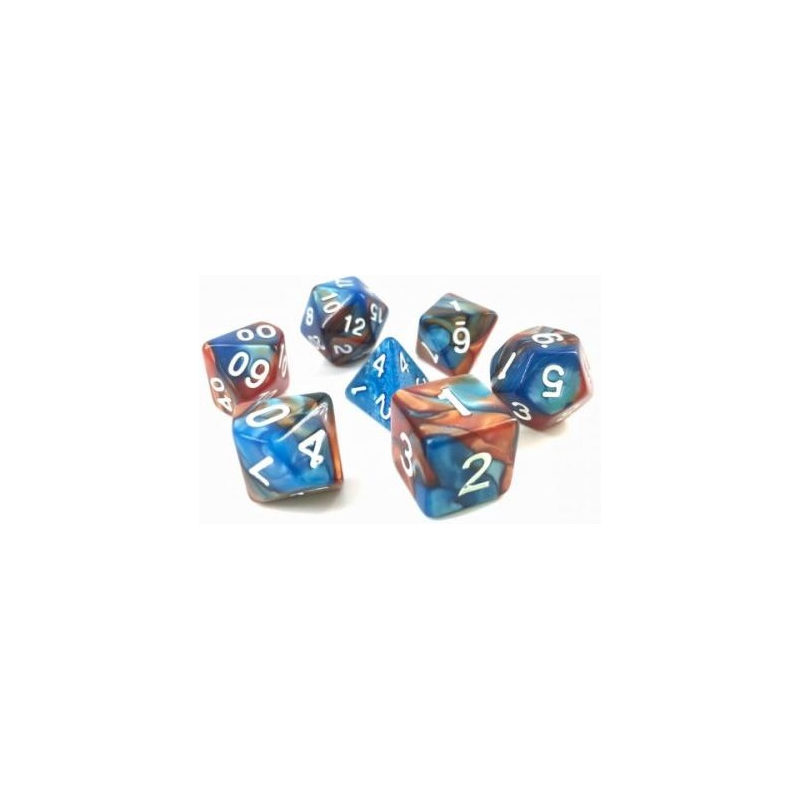 Set de 7 dés, idéal pour les jeux de rôle.
