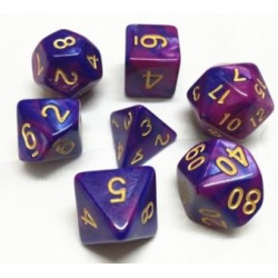 Set de 7 dés, idéal pour les jeux de rôle.