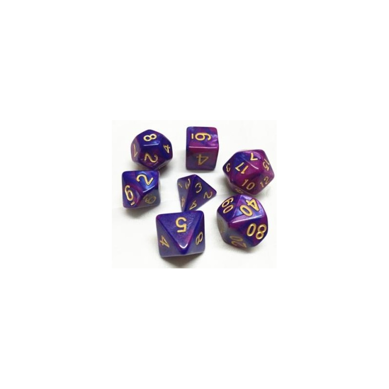 Set de 7 dés, idéal pour les jeux de rôle.