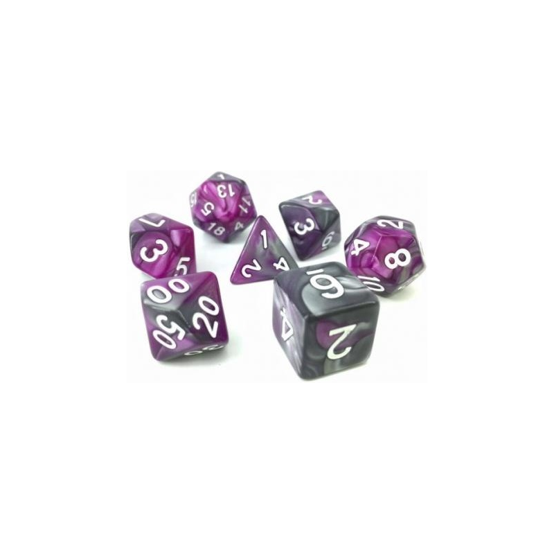 Set de 7 dés, idéal pour les jeux de rôle.