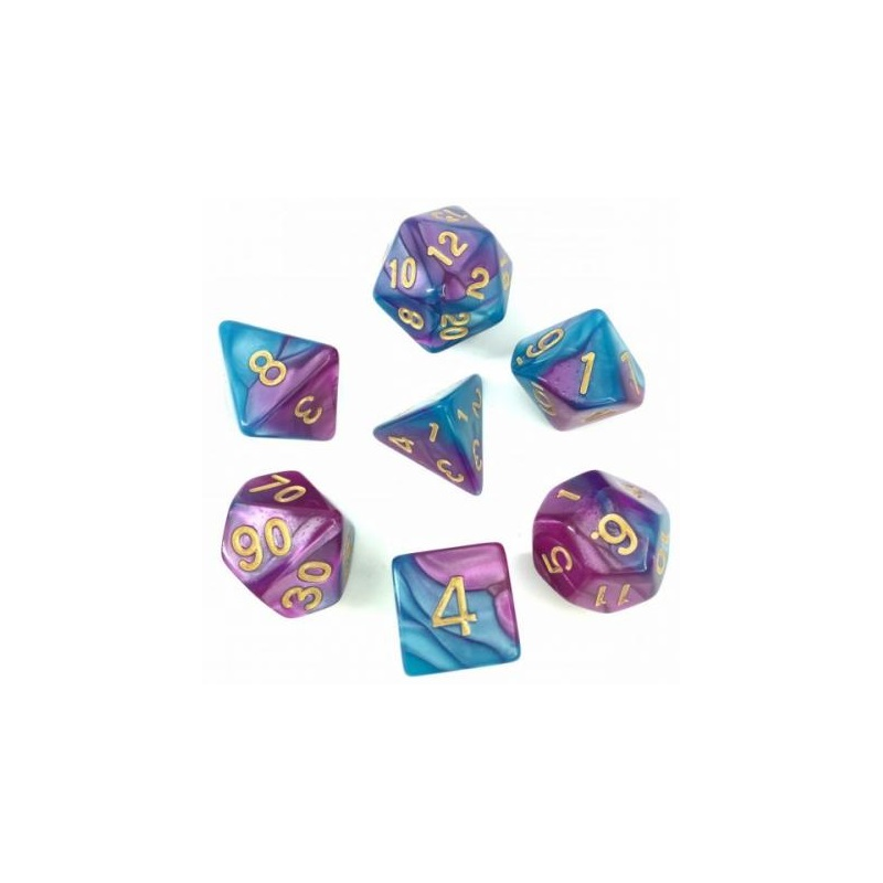 Set de 7 dés, idéal pour les jeux de rôle.