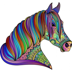 Acheter un puzzle créatif en bois Le Cheval Fougueux